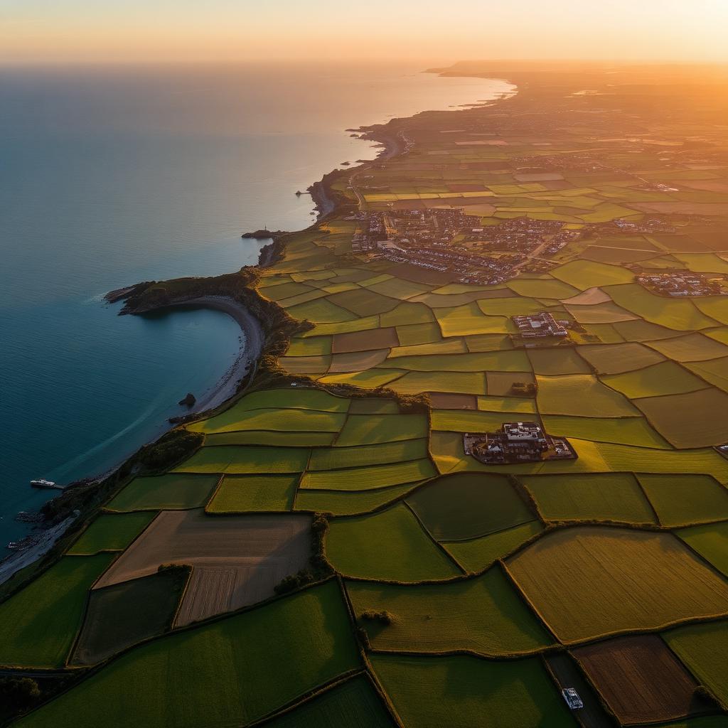 Healthy Irish farmland viewed from above